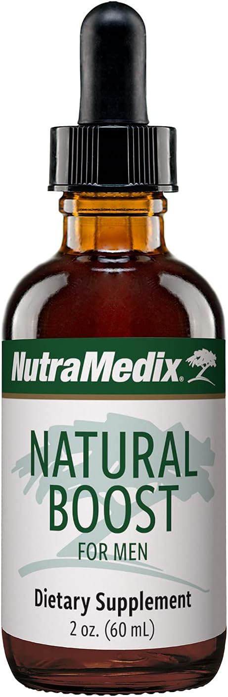 NutraMedix Natural Boost for Men - Amino Acids and Energy Support - Ginkgo Biloba, Maca Root, Saffron Extract, Epimedium, and L-Arginine - Men's Health Supplement (2oz / 60ml)