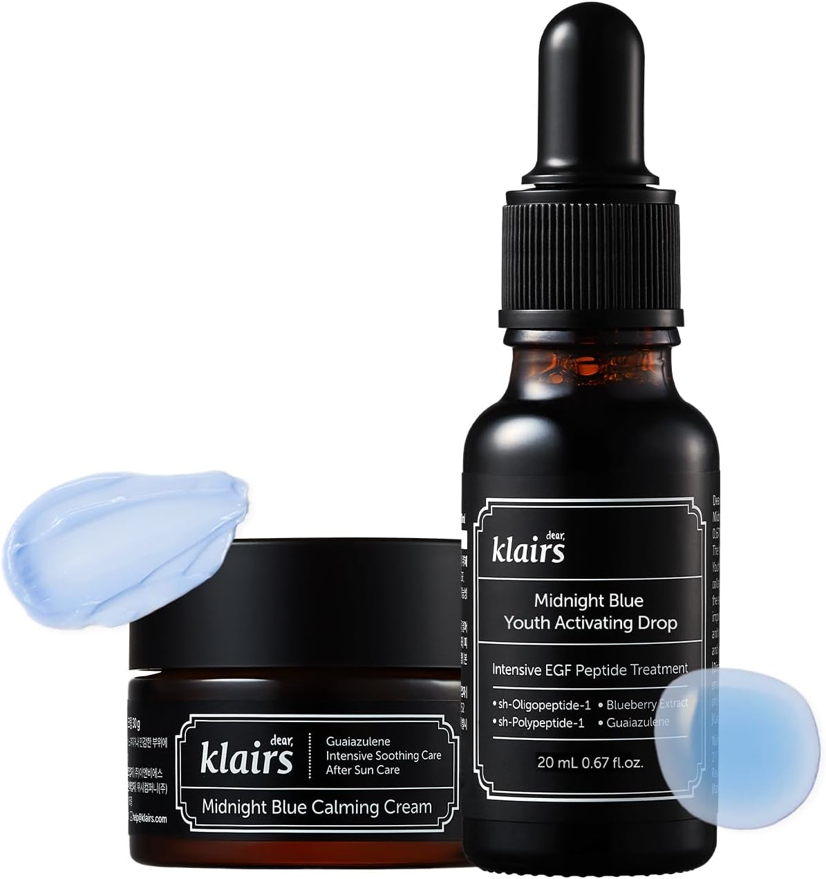 [Dearklairs] Midnight Blue Drop + Calming Cream Set, Light Texture, Sensitive Skin Friendly