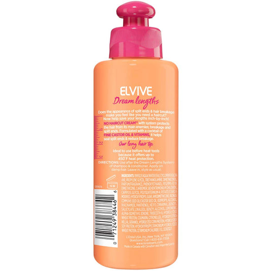 L'Oreal Paris Elvive Dream Lengths No Haircut Cream Leave In Conditioner, 6.8 Fl. Oz