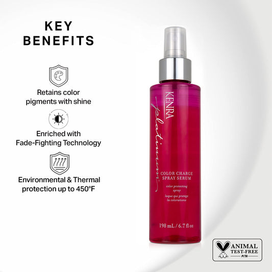 Kenra Platinum Color Charge Spray Serum | Color Protecting Spray |Retains Color Pigments With Shine | Environmental & Thermal Protection | All Hair Types