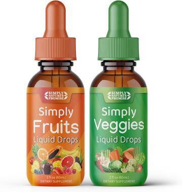 Simply Nature'S Promise - Fruit And Vegetable Supplements - Liquid Drops - Made With Whole Food Superfoods, Packed Vitamins & Minerals - Soy Free - Made In The Usa