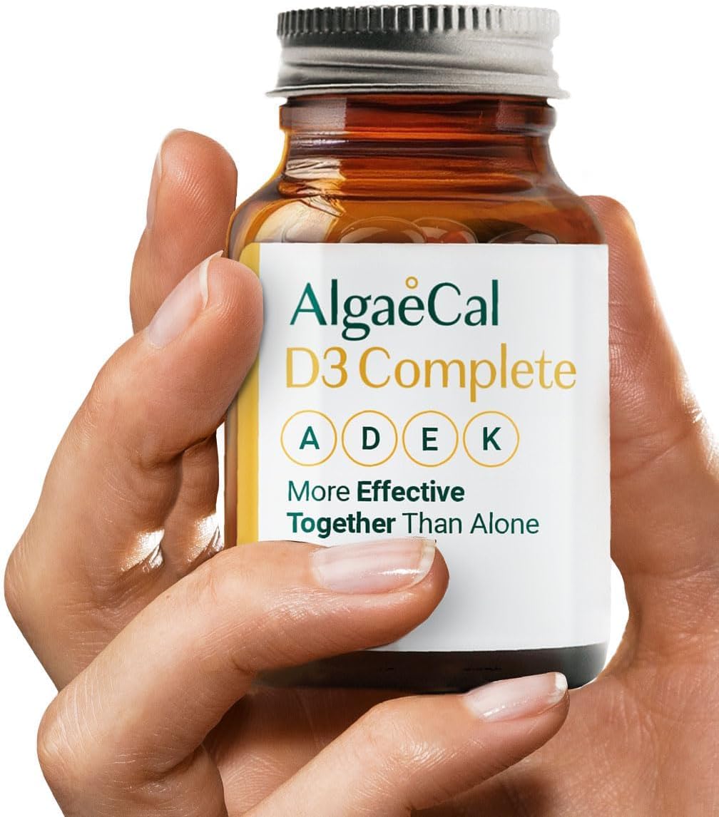 Algaecal 4-In-1 Vitamin D3 K2 Complete - Adk Vitamin Supplement, Enhanced Immune Support & Bone Health With D3 K2, A, & E - Whole Body Wellness & Bone Strength, 60 Easy-Swallow Softgels, Made In Usa