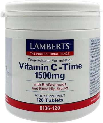 Lamberts Time Release Vitamin C 1500Mg Tablets With Bioflavonoids, 120 Count