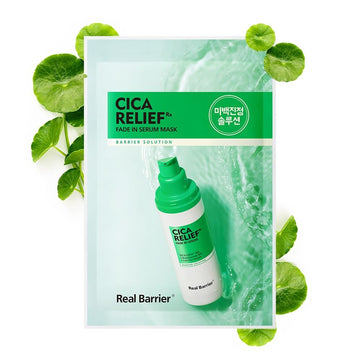 Real Barrier Cica Relief Rx Fade In Serum Mask 25Ml 0.84 Fl. Oz. X10Ea, Soothing & Hydrating Facial Mask Sheet With Centella Asiatica, Sensitive Skin Care, Redness Relief, Korean Skincare