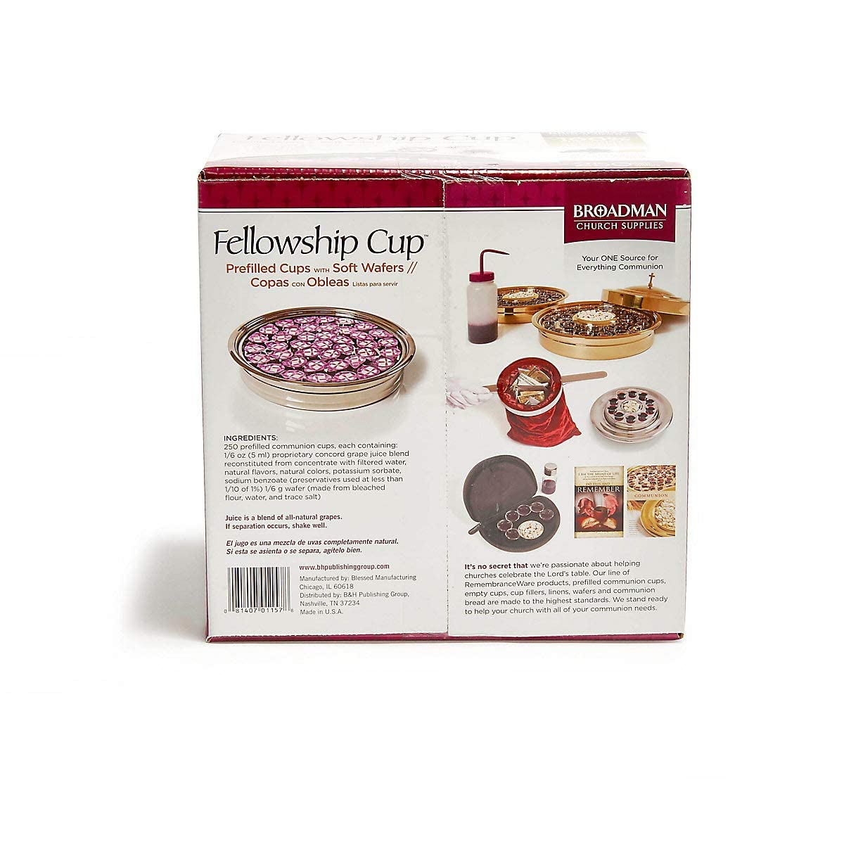 Broadman Church Supplies Pre-filled Communion Fellowship Cup, Juice and Wafer Set, 250 Count : Grocery & Gourmet Food