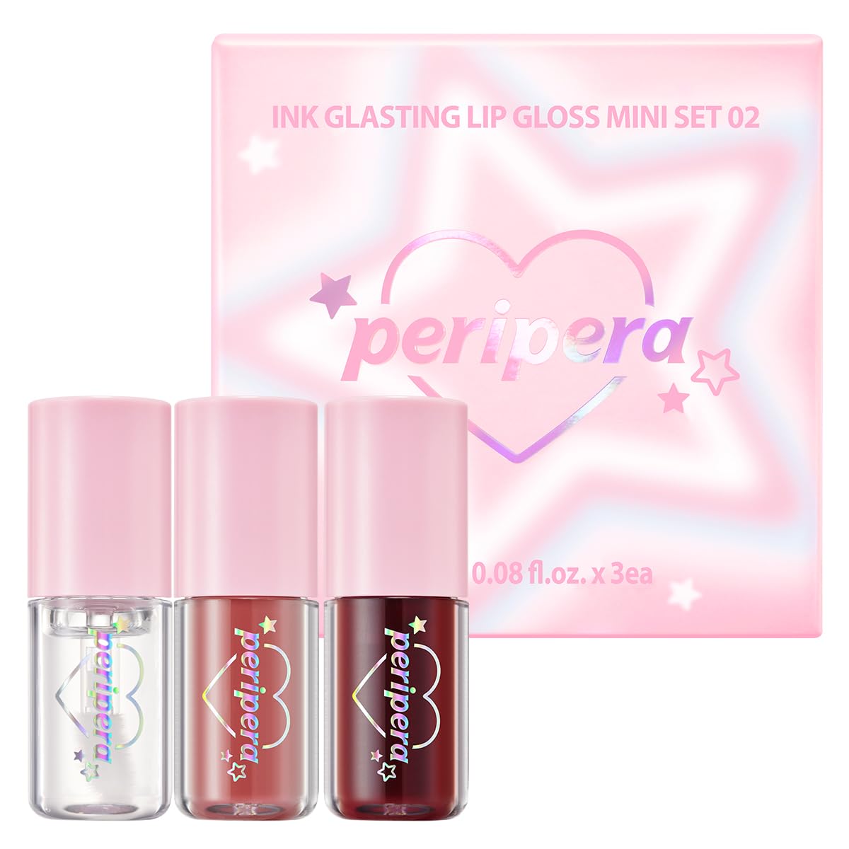 Peripera Ink Glasting Lip Gloss Mini Holiday Gift Sets (Mini Set, 2.5Ml * 3), Great For Stocking Stuffers,Lip Gloss Set, Clear Lip Gloss, Lip Make Up