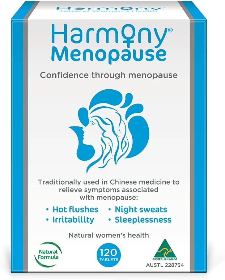 Harmony - Menopause Supplements for Women, Support for Hot Flashes & Irritability, Vitamin D, Magnesium & Calcium, 120 Tablets