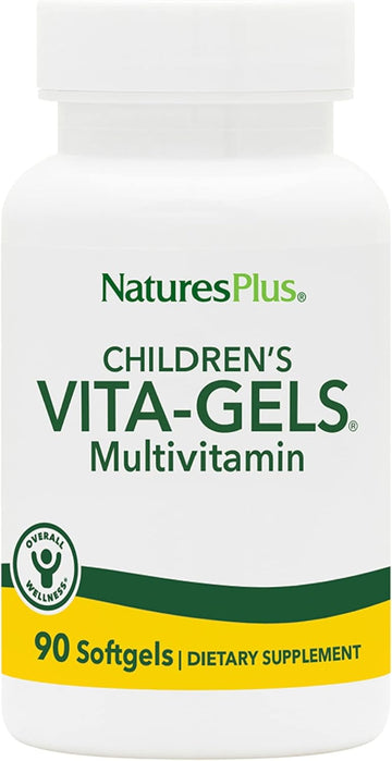 Natures Plus Children’S Vita-Gels Multivitamin, Natural Orange Flavor - 90 Softgels, Pack Of 2 - Gluten Free - 180 Total Servings