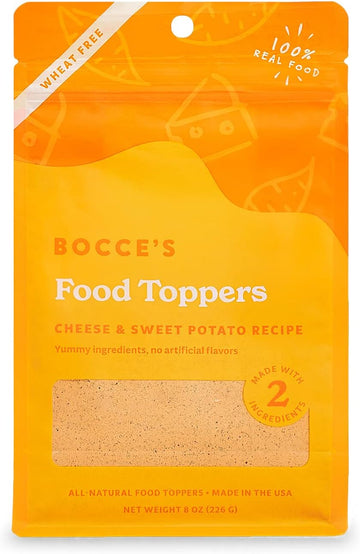 Bocce'S Bakery Cheese & Sweet Potato Dog Food Toppers – All-Natural, Wheat-Free Dog Food Topper Made With Real Ingredients, Baked In The Usa, 8 Oz