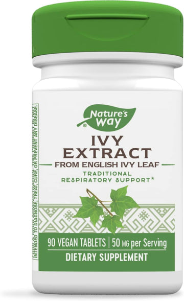 Nature'S Way Ivy Extract From English Ivy Leaf, Traditional Respiratory Support*, 50Mg Per Serving, 90 Tablets