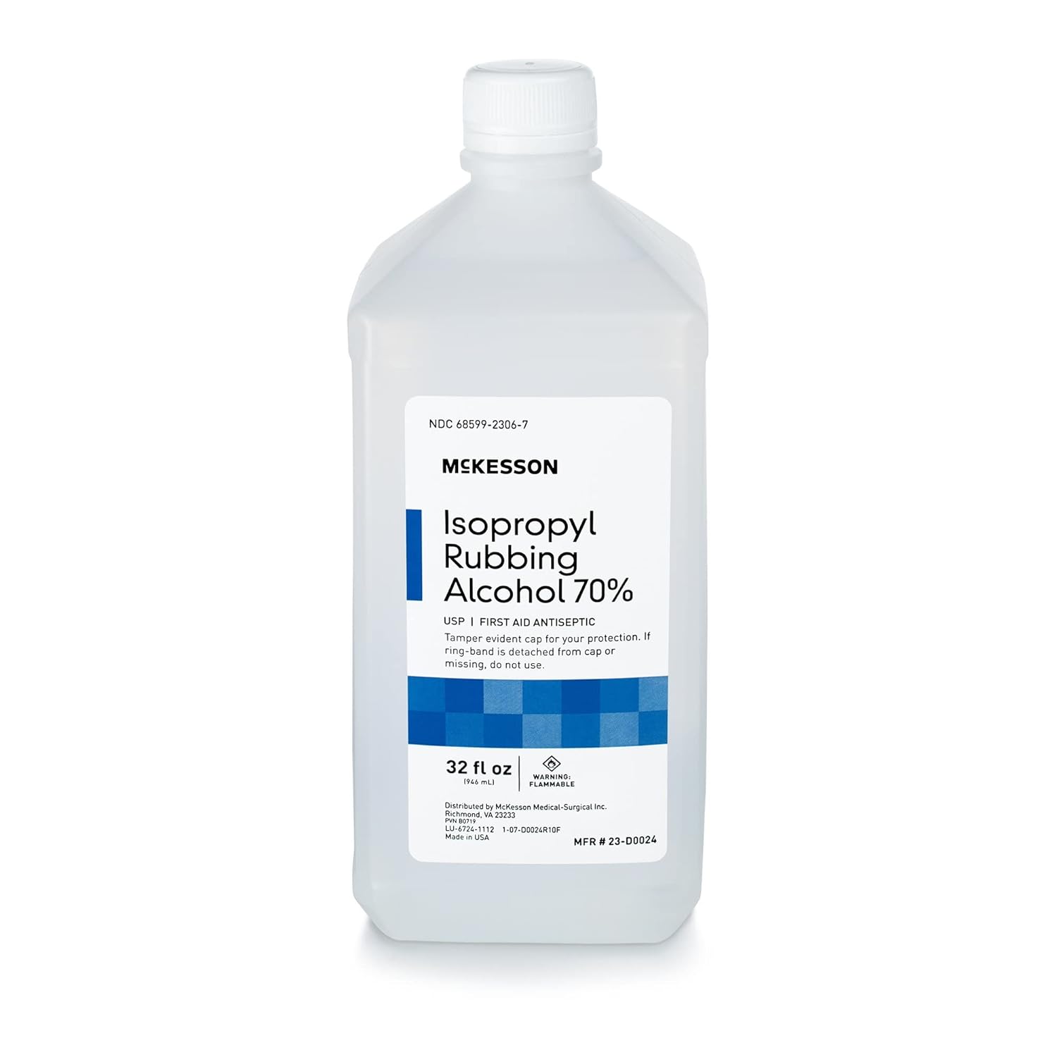 Mckesson Isopropyl Rubbing Alcohol 70% [12 Count] Usp First Aid Antiseptic, 32 Oz