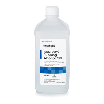 Mckesson Isopropyl Rubbing Alcohol 70% [12 Count] Usp First Aid Antiseptic, 32 Oz