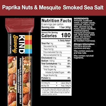 Kind Bars, Paprika Nuts & Mesquite Smoked Sea Salt, 6 Count