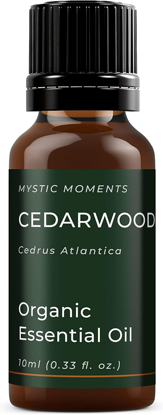 Mystic Moments | Organic Cedarwood Essential Oil 10ml - Pure & Natural oil for Diffusers, Aromatherapy & Massage Blends Vegan GMO Free