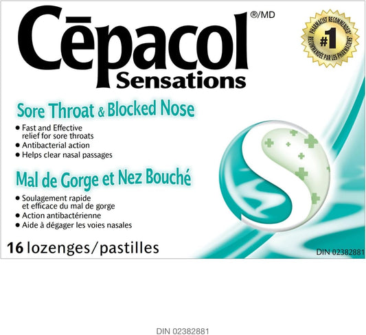 Cepacol® Sensations Sore Throat & Blocked Nose Lozenges (Canada)
