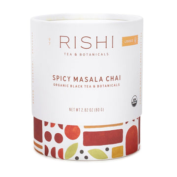 Rishi Tea Spicy Masala Chai Loose Leaf Herbal Tea Blend | Immune Support, Usda Certified Organic, Highly Caffeinated, Balanced | Citrus Flavors For Taste | 2.82 Oz Tube