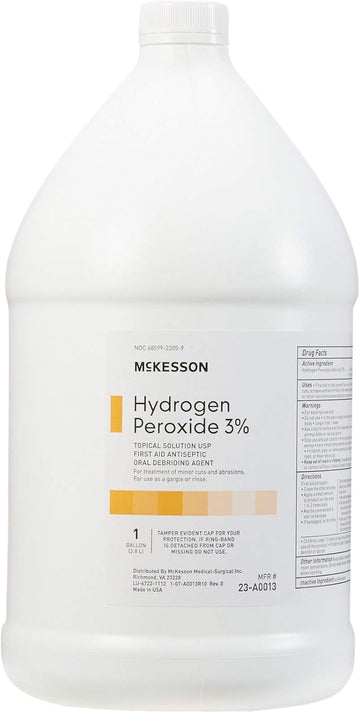 Mckesson Hydrogen Peroxide 3%, Topical Solution Usp, First Aid Antiseptic, 1 Gal, 1 Count, 4 Packs, 4 Total