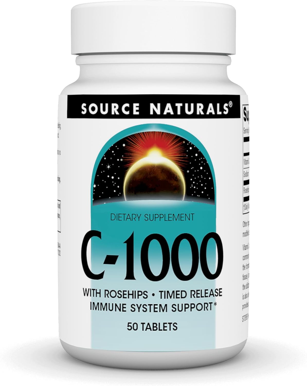 Source Naturals C-1000, With Rose Hips 1000 Mg For Immune System Support - 50 Time Release Tablets