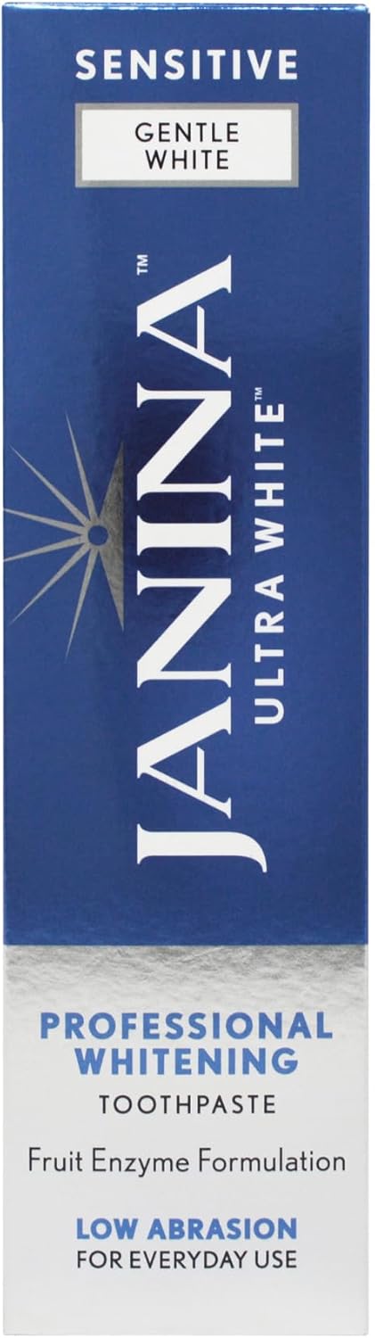 Janina Ultra White 75Ml Sensitive Mint Toothpaste, Low Abrasive Formula With Whitening Complex For Teeth Whitening & Relief To Sensitivity, For Everyday Use, Vegan & Cruelty Free