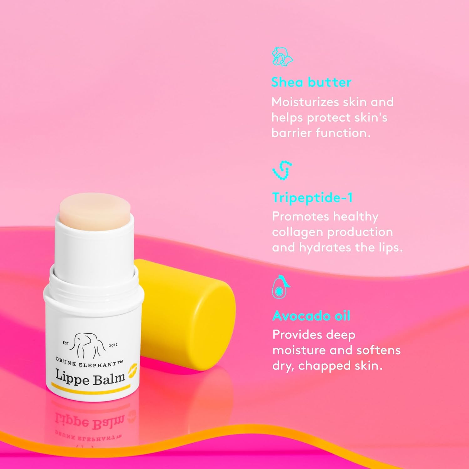 Drunk Elephant Lippe Balm - 3.7 G/.13 Oz - Nourishing Lip Balm - Clean Clinical Skincare - Cruelty-Free - Dermatologist-Tested - Free Of Essential Oils, Silicones, And Fragrance : Beauty & Personal Care