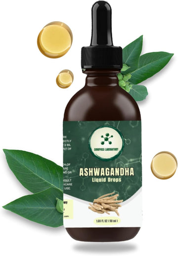 Ashwagandha Liquid Drops - Mood Support And Wellness Supplement - Natural Cortisol Manager And Immune Booster - 2 Fl Oz