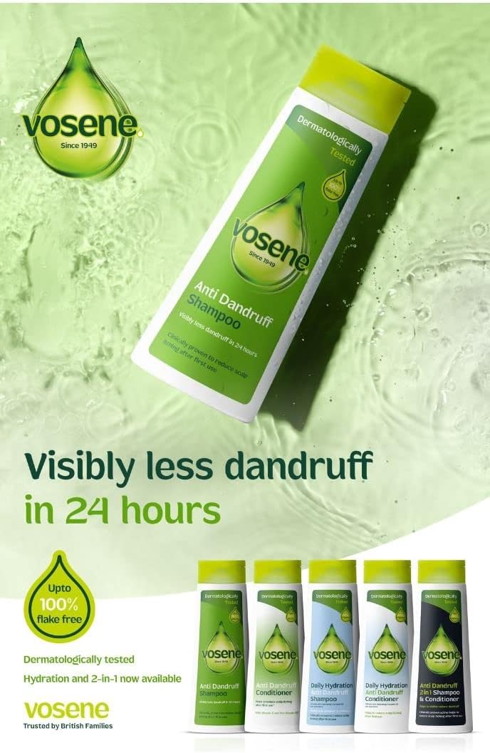Vosene Anti Dandruff original conditioner, reduces scalp itching, with Vitamin E and ProVitamin B5. 500ml : Amazon.co.uk: Beauty