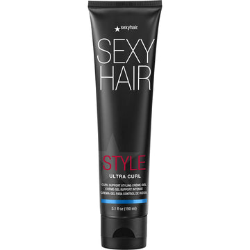 Sexyhair Style Ultra Curl Support Styling Crème-Gel, 5.1 Oz | High Control | Adds Definition And Long-Lasting Shape