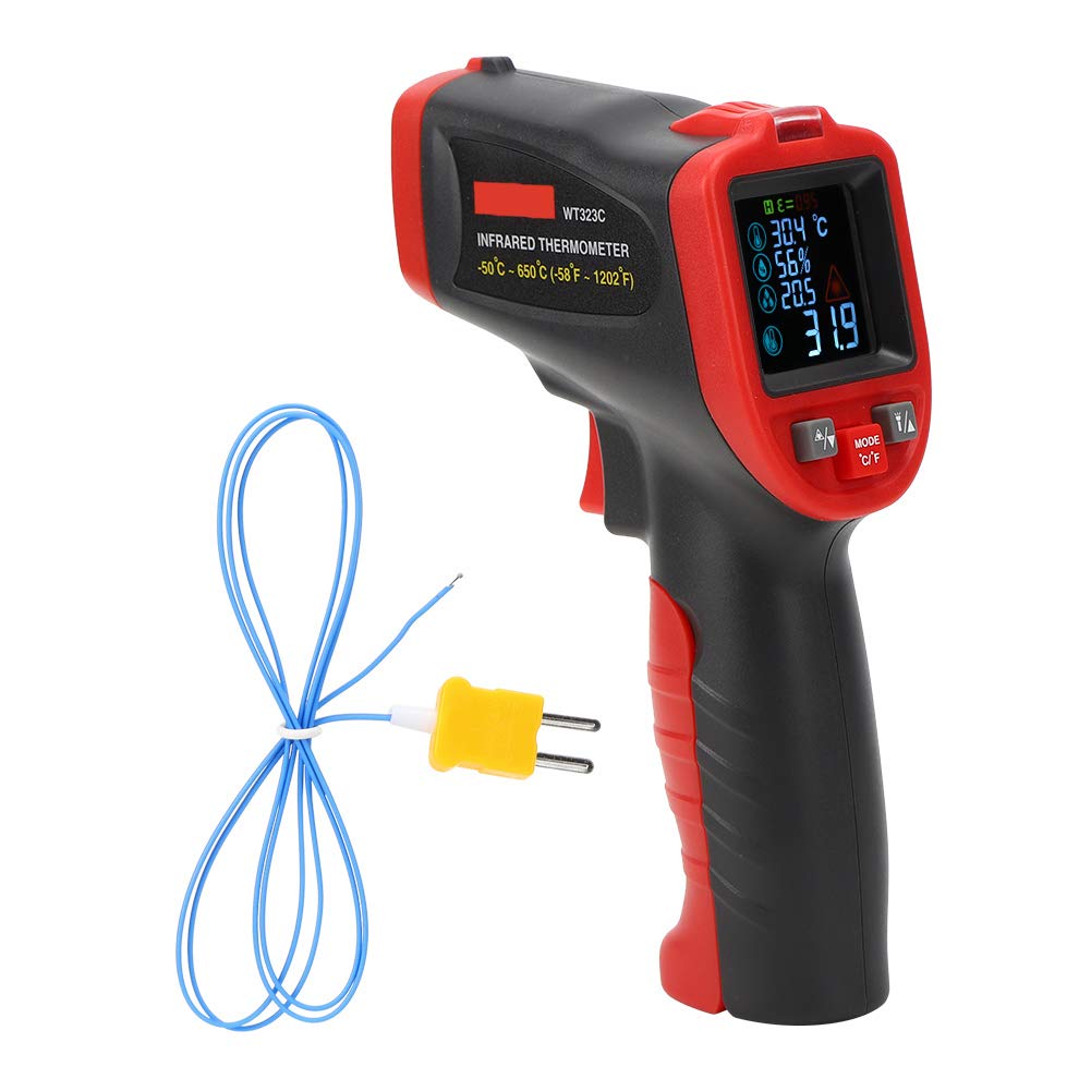 WT323C -50?-650?Industrial Infrared Thermometer Handheld Temperature Tester with Colorful LCD and Flashlight