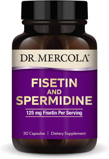 Dr. Mercola Fisetin And Spermidine, 30 Servings (30 Capsules), Dietary Supplement, Supports Brain And Cognitive Function, Non-Gmo