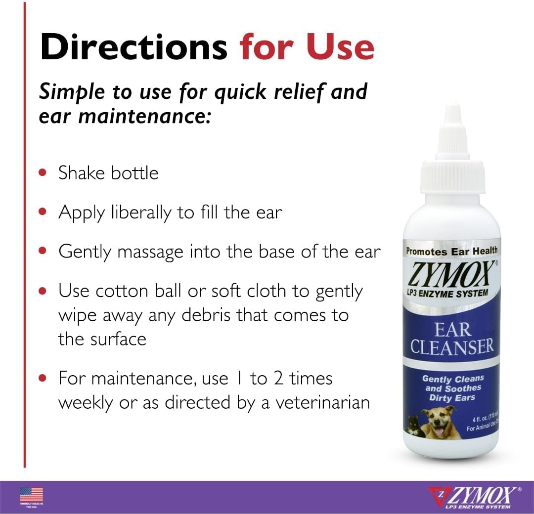 Zymox Enzymatic Ear Wipes, Ear Cleanser, & Otic Ear Solution for Dogs and Cats - Product Bundle - for Dirty, Waxy, Smelly Ears and to Soothe Ear Infections, 100 ct, 4 oz and 4 oz : Pet Supplies