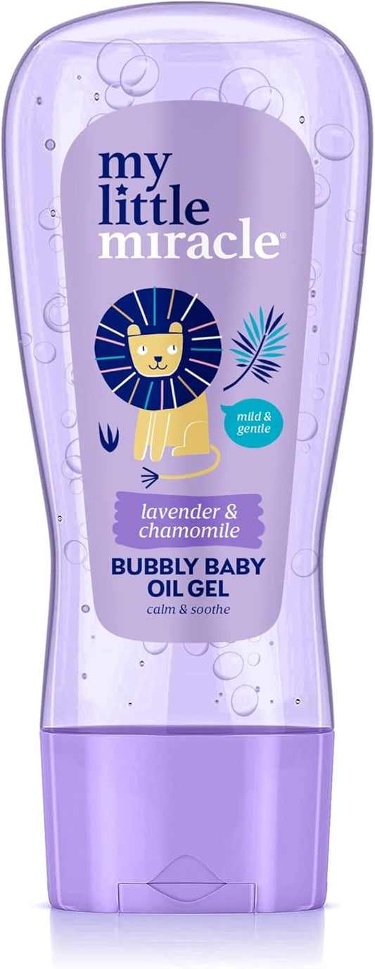 My Little Miracle Bubbly Baby Oil Gel Lavender & Chamomile Ideal For Baby Massage, Calming & Soothing, Prevents Dryness 200Ml 3-Pack