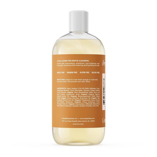 Deep Steep Body Wash, Honey Blossom, 17 Oz – Hydrating Shower Gel With Hyaluronic Acid, Shea Butter, Aloe Vera & Argan Oil – Vegan, Clean Beauty, Clean & Refreshed Skin