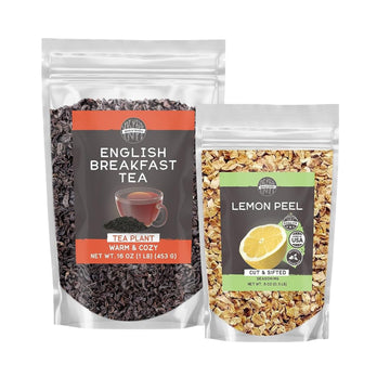 Birch & Meadow Lemon Peel And English Breakfast Tea Bundle, Various Sizes, Warm Tea, Cut & Sifted