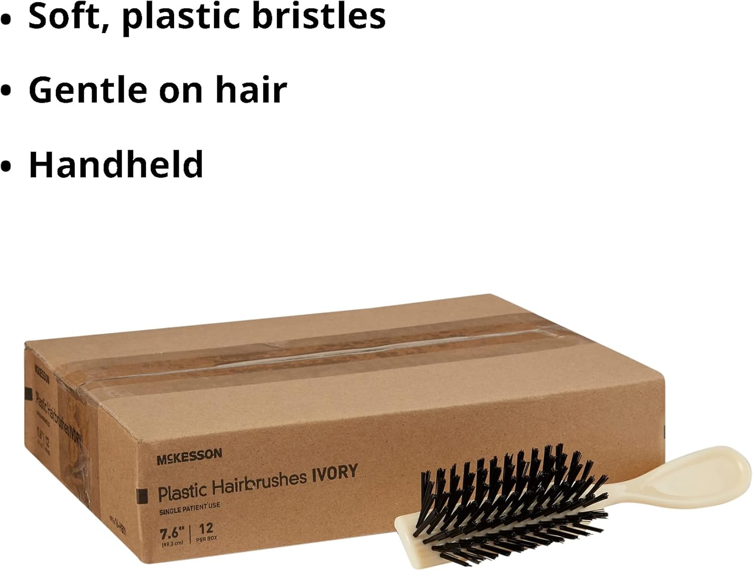 McKesson Adult Hairbrush Latex Free - Box of 12 - Model 16-hb01 : Beauty & Personal Care