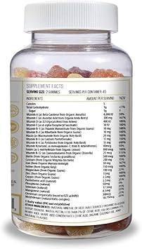 Actif Organic Bariatric Gummies With 25+ Organic Vitamins And Minerals For Bariatric Surgery, Advanced Formula - 90 Count