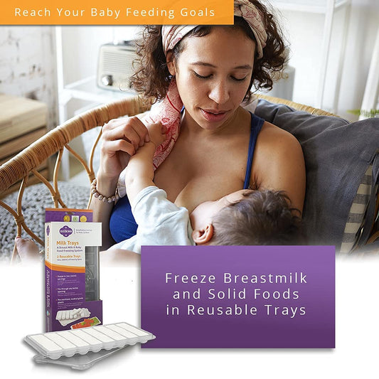 Milkies Fairhaven Health Milk Tray With Lid, Breastmilk Freezer Organization, 1 Ounce Sticks, Set Of 2, Reusable, Bpa And Silicone Free Containers, Freeze Your Baby Food