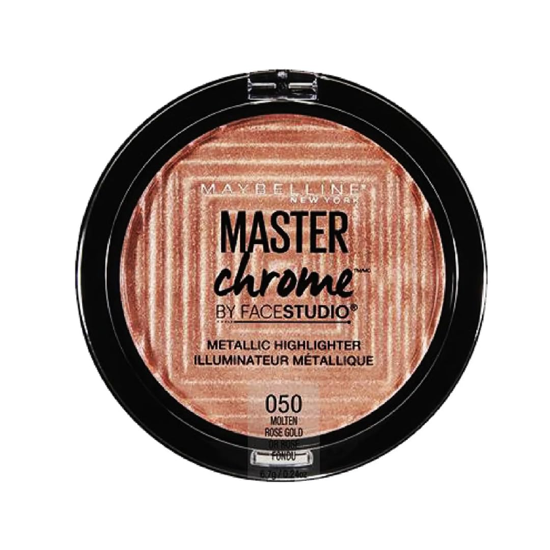 Maybelline New York Facestudio Master Chrome Metallic Highlighter Makeup, Molten Rose Gold, 0.24 Oz