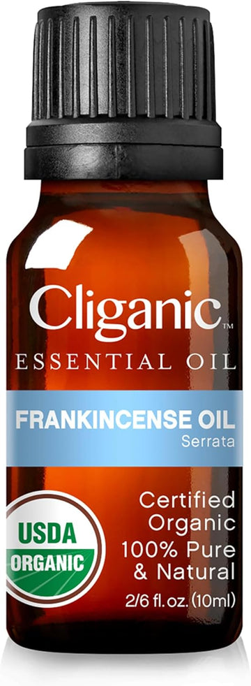 Cliganic Usda Organic Frankincense Essential Oil - Boswellia Serrata, 100% Pure Natural Undiluted, For Aromatherapy | Non-Gmo Verified