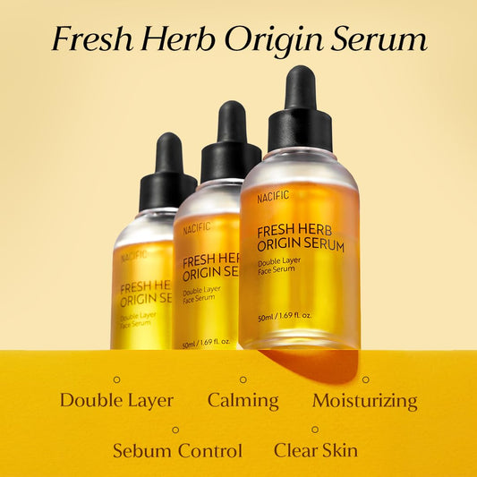 Nacific Fresh Herb Origin Facial Serum 3.38Fl.Oz 100Ml Essence With Vitamin B, Vitamin C And Botanical Oil Essence Radiance Skin'S Moisture Barrier Korean Skincare For All Skin Types