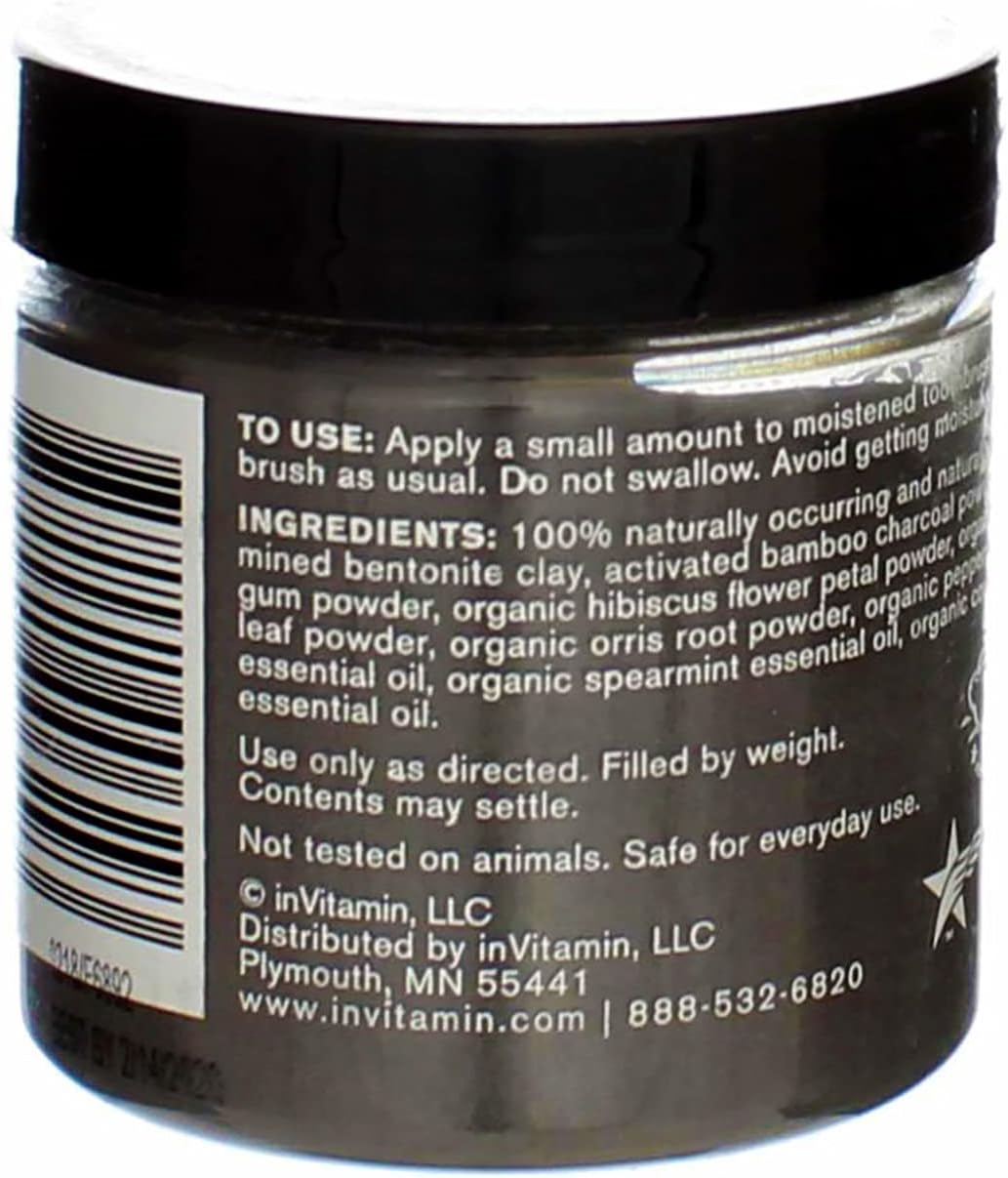 Whitening Tooth Powder With Activated Charcoal For Teeth And Gums (Cool Peppermint) - Safe On Enamel, Detoxifying, Plant-Based And Cruelty Free : Health & Household