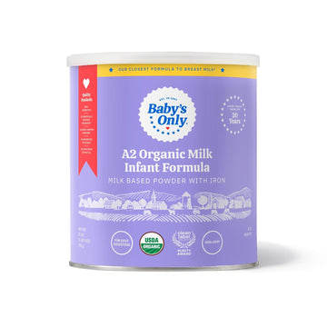 Baby'S Only A2 Organic Milk Infant Formula, A2 Milk Based Powder, Organic Baby Formula With A2 Beta-Casein Protein, Iron, Vitamin E, Vitamin D, Easy To Digest, Newborn To 12 Months Old, 21 Oz, 1 Pack
