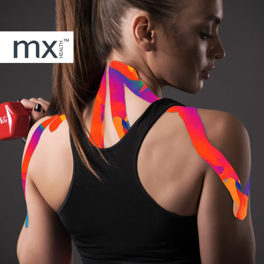 Mx Health Kinesiology Tape - Inferno Colour (5cm x 5m) | Support & Targeted Pain Relief | Flexibility & Breathability | Comfort Redefined | Physio Tape for Knee, Wrist, and Elbow Muscle Relief : Amazon.co.uk: Health & Personal Care