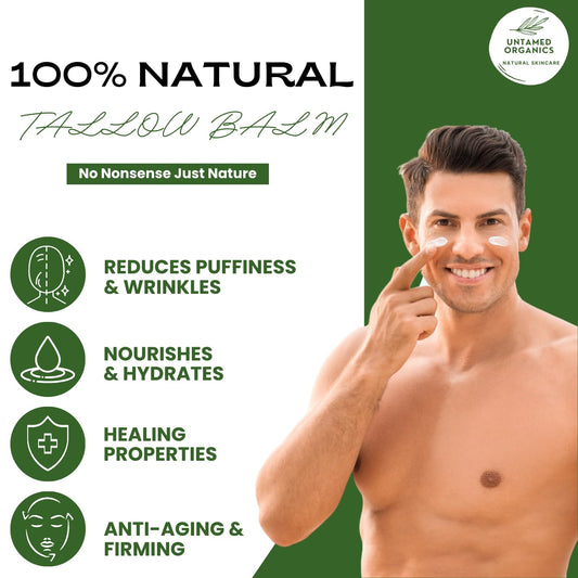 Handmade Tallow, Castor Oil, And Frankincense Oil Skin Balm - 100% Grass-Fed Tallow For Skin Care - Face & Body Moisturizer For Sensitive Skin, Eczema All-Purpose Balm - 2 Fl. Oz