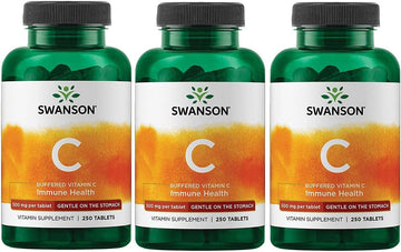Swanson Buffered Vitamin C 500 Milligrams 250 Tabs (3 Pack)