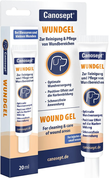 Canosept Wound Gel for Dogs 20ml - Wound ointment dog - Cleaning & care of wound areas - Dog wound cream - Recommended by vets - Painless application?250659