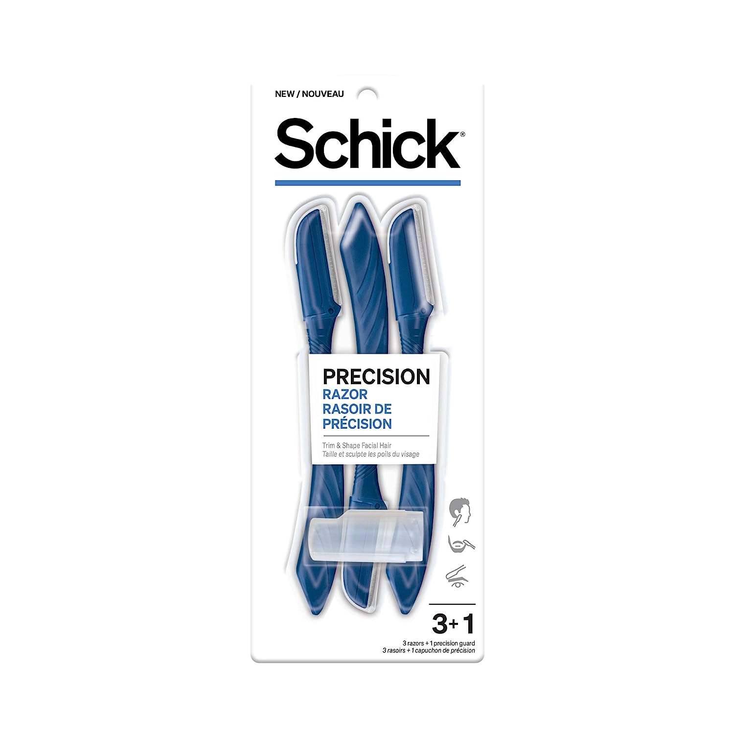 Schick Precision Razor — Precision Razor for Men, Edging Razors, Disposable Razors Men, 3 Count (Pack of 1)