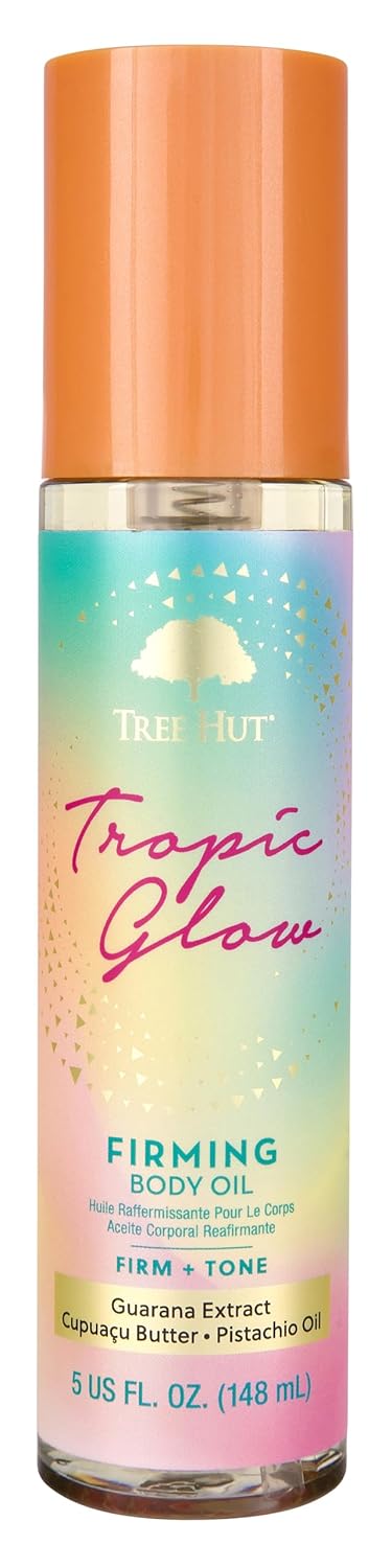 Tree Hut Tropic Glow Firming Body Oil, Hydrating Oil For Soft, Glowing Skin, With Cupuaçu Butter, Guarana, Pistachio Oil, 5 Fl Oz