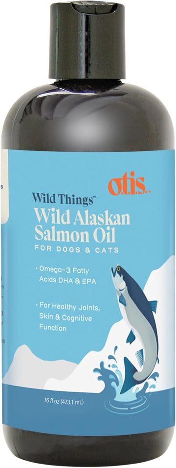 Salmon Oil Omega 3 For Pets, Dha & Epa Wild Alaskan Sustainable For Dogs & Cats | Otis Healthy Dog Treats | 8Oz &16Oz (16Oz)