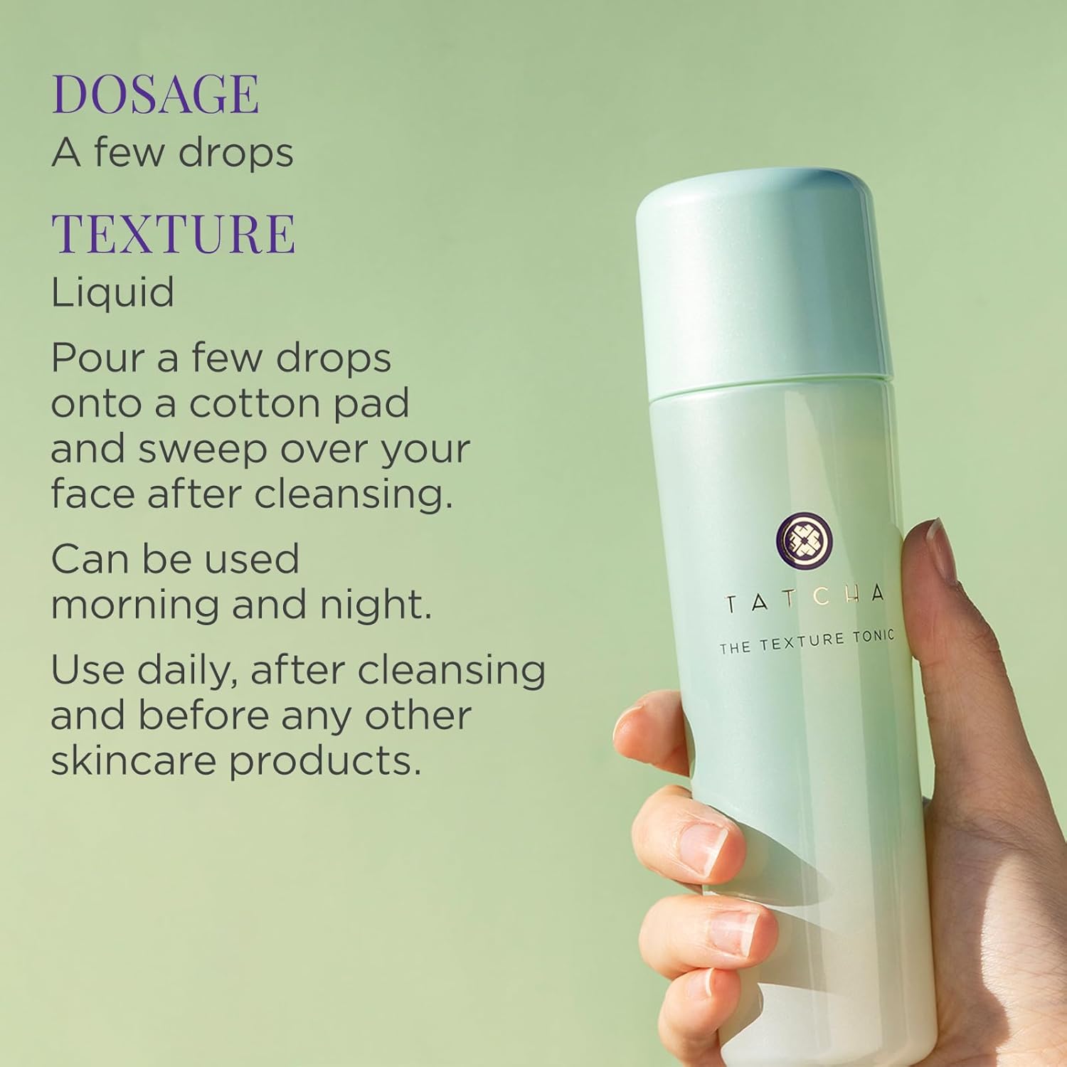 TATCHA The Texture Tonic | Liquid Exfoliating Treatment 150 ml | 5.0 fl. Oz : Beauty & Personal Care