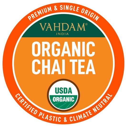 Vahdam, Organic Original Masala Chai Tea K Cup (72 Pods) Caffeinated Rich Black Tea Pods | Keurig Compatible | Bpa Free, Recyclable Pods | Single Serve Spiced Masala Chai Tea Pods Box